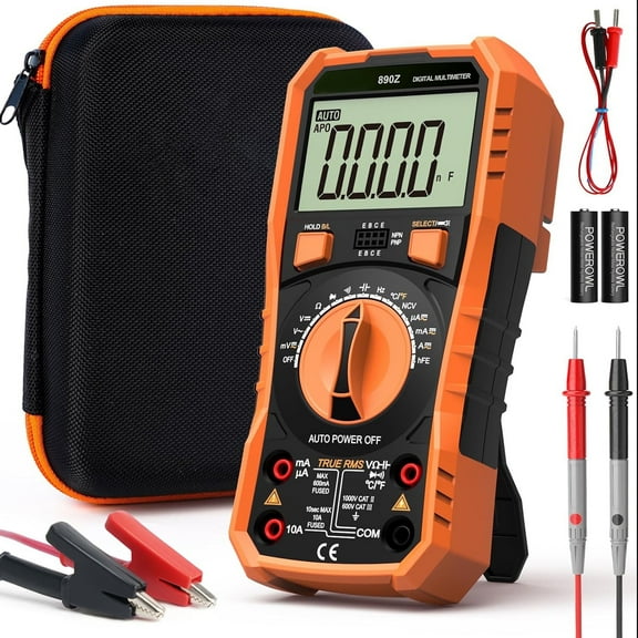Crenova 890Z TRMS Digital Multimeter, 6000 Counts Auto-Ranging Electric Multimeter Tester with NCV, CAT III 1000V, Backlit LCD