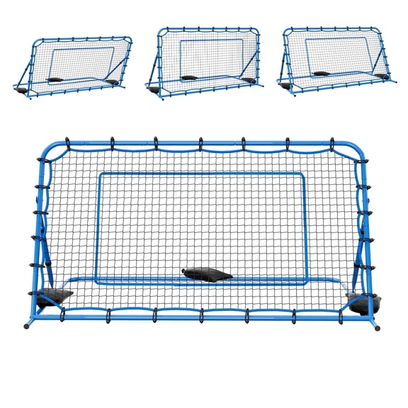 KFFKFF Soccer Rebounder Net, Adjustable Angle Goal Rebounder for Passing and Control Practice, Durable Iron Frame & PE Net, Simple Setup Training Equipment for Teens and Adults, 7 x 4 ft