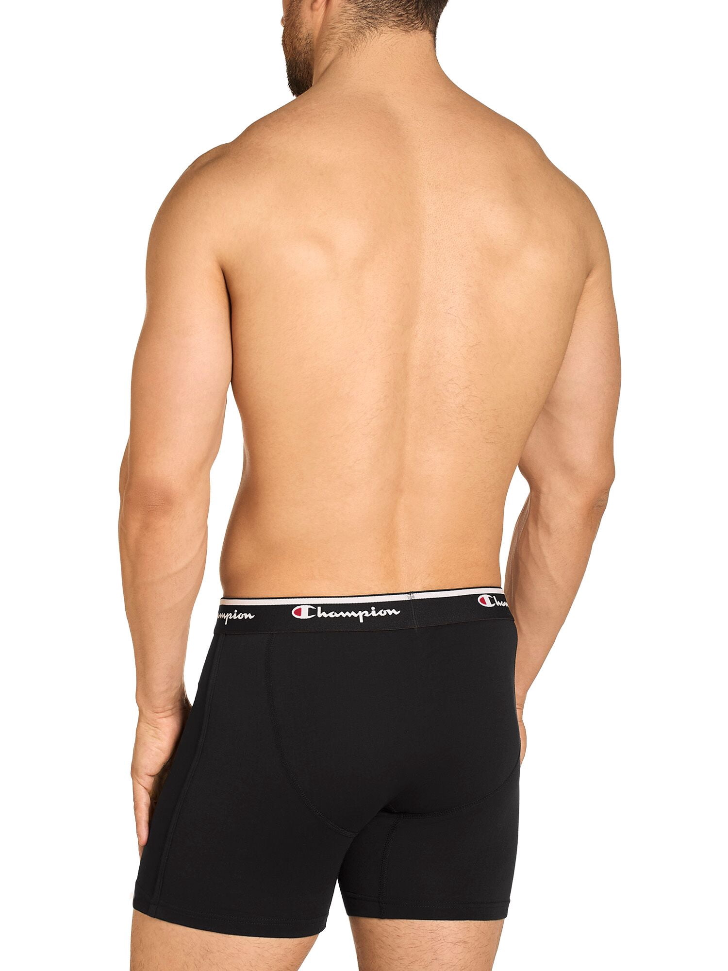 Champion Men’s Boxer Briefs – 5 Pack Cotton Flex Underwear, Tag Free and Hidden Fly, Sizes S–2XL