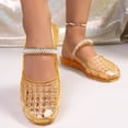 thumbnail image 4 of Ladies Fashion Jelly Sandals Comfortable Breathable Toe Strap Slide Summer Casual Flat Shoes PVC Material Rhinestone Buckle Adjustable Strap All Day Support, 4 of 7