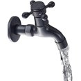 thumbnail image 5 of 1 grifo de agua fría vintage (negro) con interfaz G1/2 de una sola manija - Grifo de fregona montado en la pared para lavabo de baño, 5 of 5
