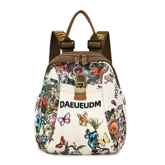 Butterfly Flower Fashion Tote Backpack for Boys Girls,Floral Travel Laptop Multiple Bag Hiking Camping Daypack For Women