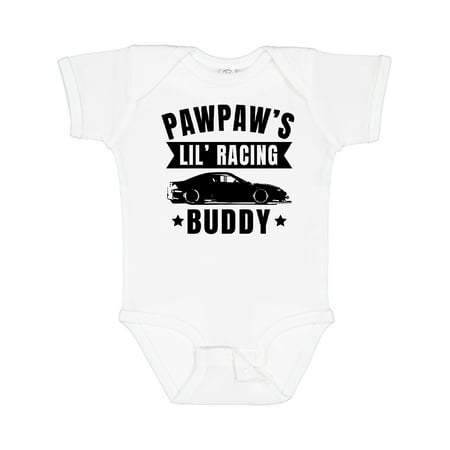 

Inktastic Pawpaw s Lil Racing Buddy with Car Silhouette Gift Baby Boy or Baby Girl Bodysuit