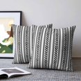 thumbnail image 2 of Pillow Covers 26x26 Set of 2, Black Botanical Throw Pillow Covers Decorative Couch Cushion Cover, Modern Farmhouse Striped Microfiber Soft Square Pillowcases for Bedroom Living Room Sofa, 2 of 9