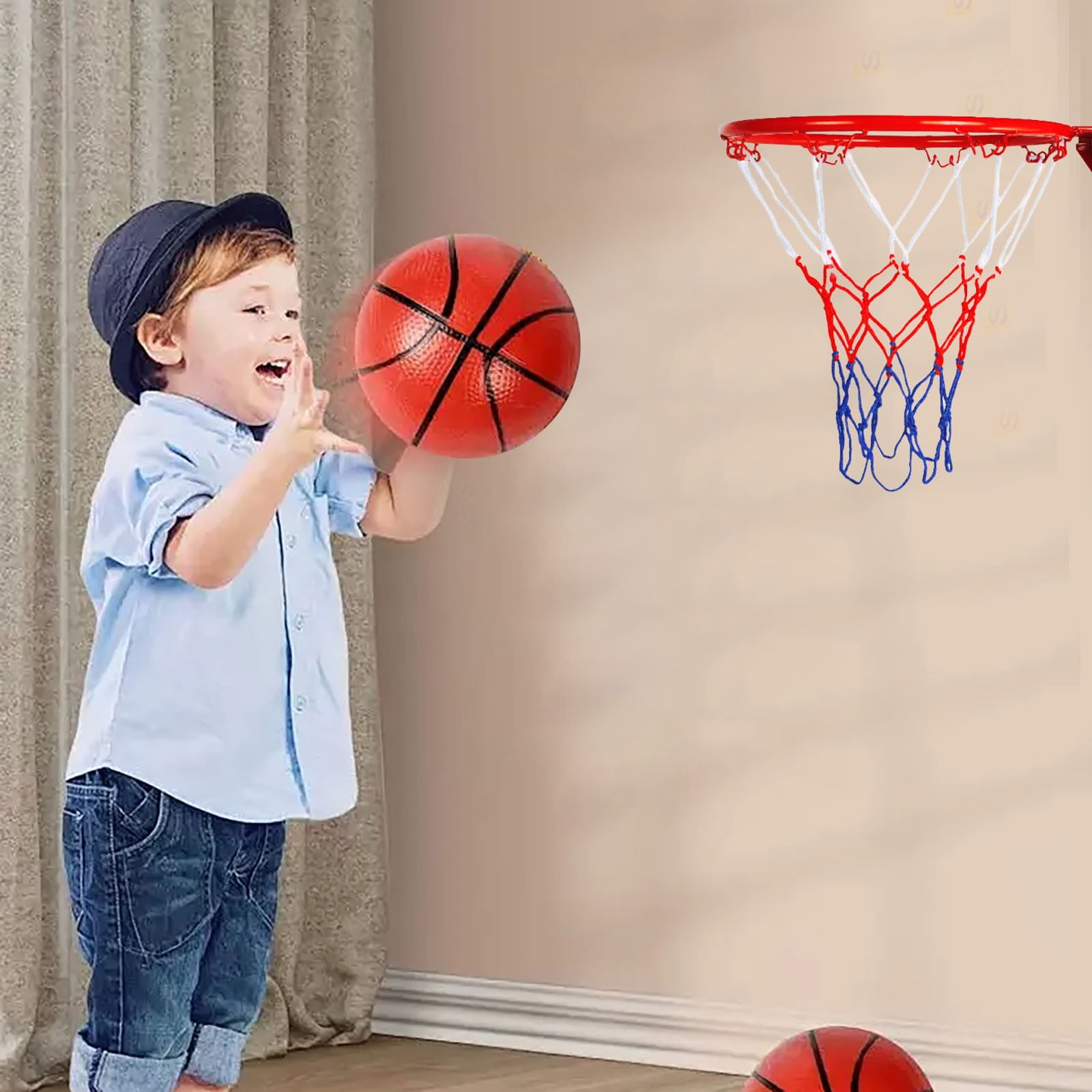 Heavy Duty Steel Replacement Basketball Rim and Net Portable Weather System for Indoor Outdoor Use