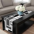 thumbnail image 4 of Black Grey Geometric Table Runner 72 Inches Long, Gray Abstract Striped Art Kitchen Coffee Dining Table Decoration for Home Party Birthday Wedding Home Decor 14x72 Inches, 4 of 8