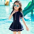 thumbnail image 1 of Traje De Baño De Una Pieza Con Falda Para Niñas Lindas Con Diseño De Cremallera, Traje De Baño De Seda De Leche Suave, Para Playa Y Piscina, 1 of 5