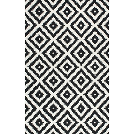 nuLOOM Kellee Contemporary Wool Accent Rug, 3' x 5', Black