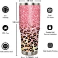 thumbnail image 4 of 40 oz Tumbler with Handle and Straw 40 oz Leopard Cup Insulated Stainless Steel Coffee Travel Mug Spill Proof Leak Proof Slim 40oz Tumbler with Handle Leopard Decor Stuff Gifts for Women, 4 of 6
