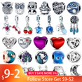 thumbnail image 2 of Gran oferta de abalorios compatibles con Pandora 925, pulsera Original, búho de plata 925 con circonita azul, abalorios de corazón rojo, cuentas finas para fabricación de joyas DIY Dengxun unisex, 2 of 2