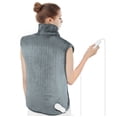 thumbnail image 1 of Weighted Heating Pad for Neck and Shoulders,24" x 33" Electric Heated Wrap for Pain Relief - 4 Heat Settings,Auto-off with Countdown-(Gray), 1 of 6