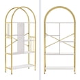 thumbnail image 4 of ModFusion 5-Tier Arched Bookshelf/Bookcase with Metal Frame, Gold and White, 31.5 x 67.7 Inches, 4 of 10