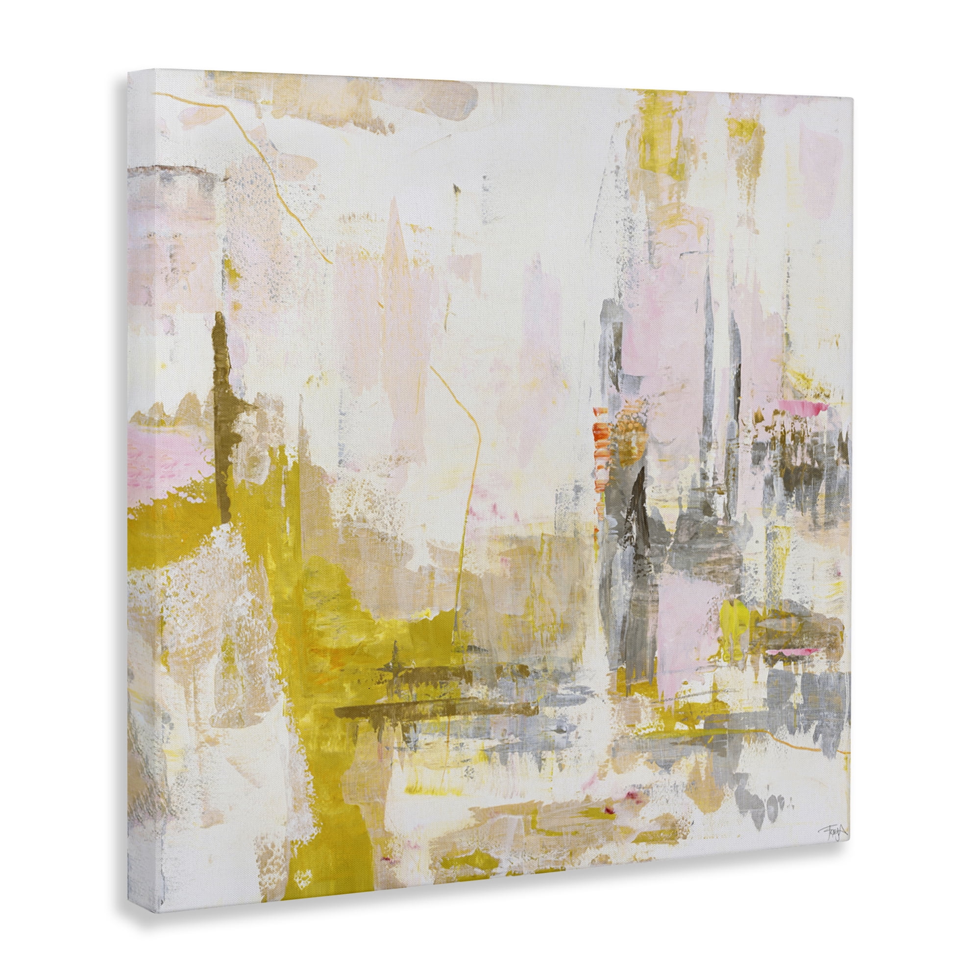 Stupell Industries New Age Yellow Abstract Canvas Wall Art, design by Design Fabrikken