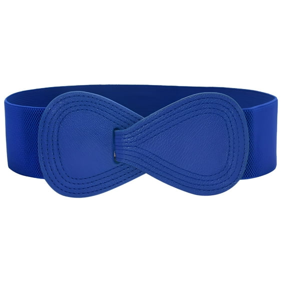 TELOLY Elastic Belts for Women Fashion Bowknot Wide Stretch Waist Belts for Jeans Pants Dress Coat Vintage Black Waistband Waist Belt for Women Fashion,Blue