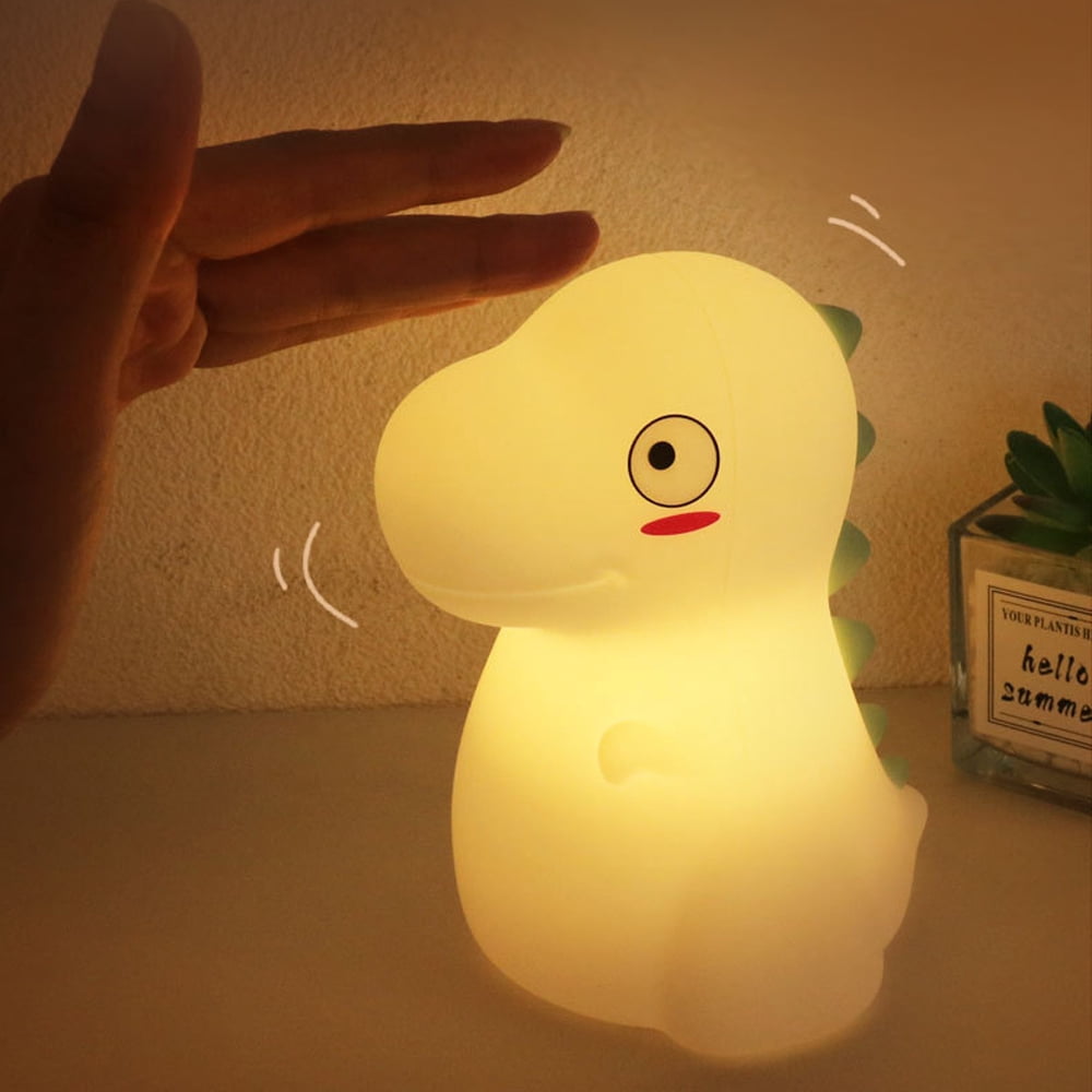 Dinosaur Night Light for Kids, Cute Color Changing Silicone Baby Night Light with Touch Sensor, Portable Rechargeable LED Bedside Nursery Lamp for Toddler's Room, Dinosaur Gifts for Boys Girls