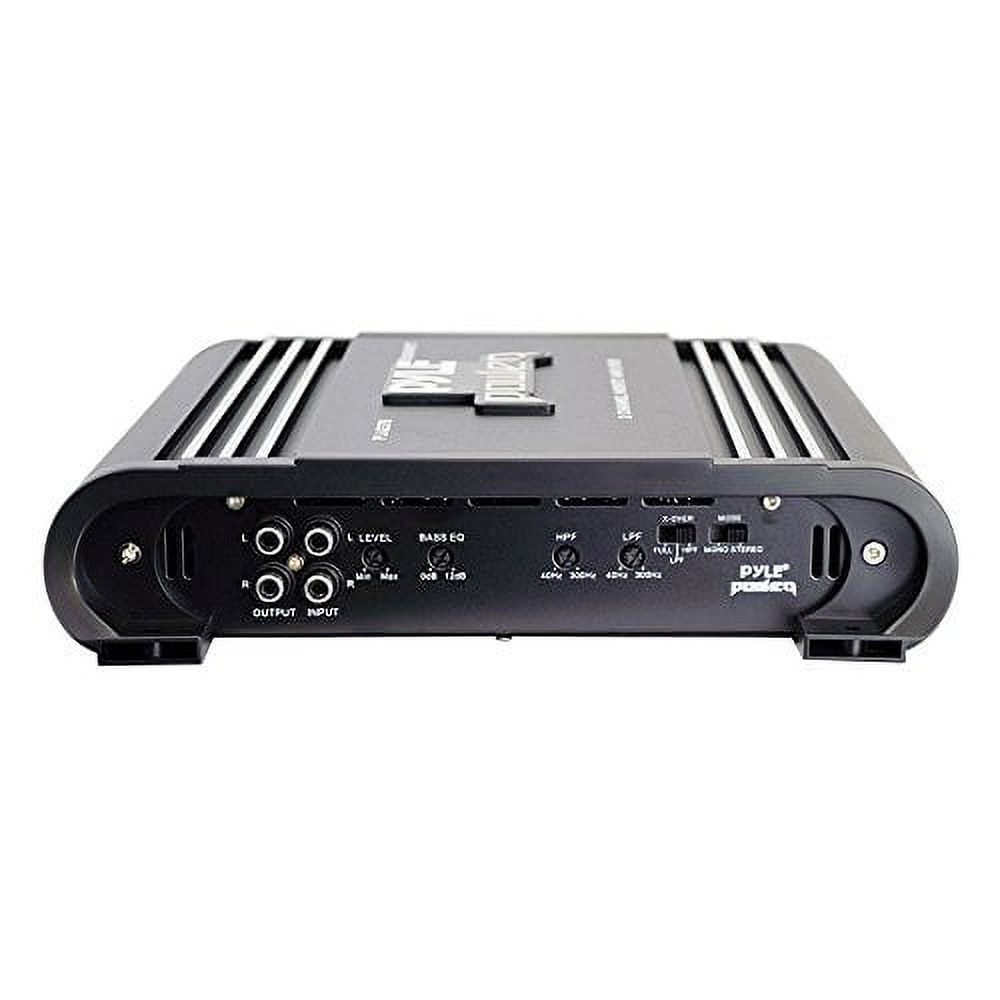 2 Channel Car Stereo Amplifier - 2000W Dual Channel Bridgeable High Power MOSFET Audio Sound Auto Small Speaker Amp Box w/ Crossover Bass Boost Control Silver Plated RCA Input Output - Pyle - image 2 of 3
