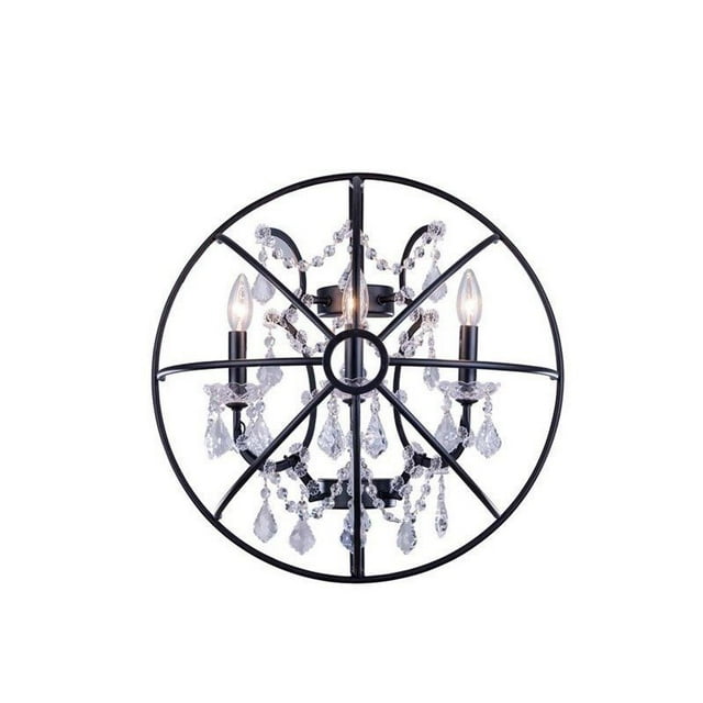 Elegant Lighting Geneva 21" 3 Light Royal Crystal Wall Sconce