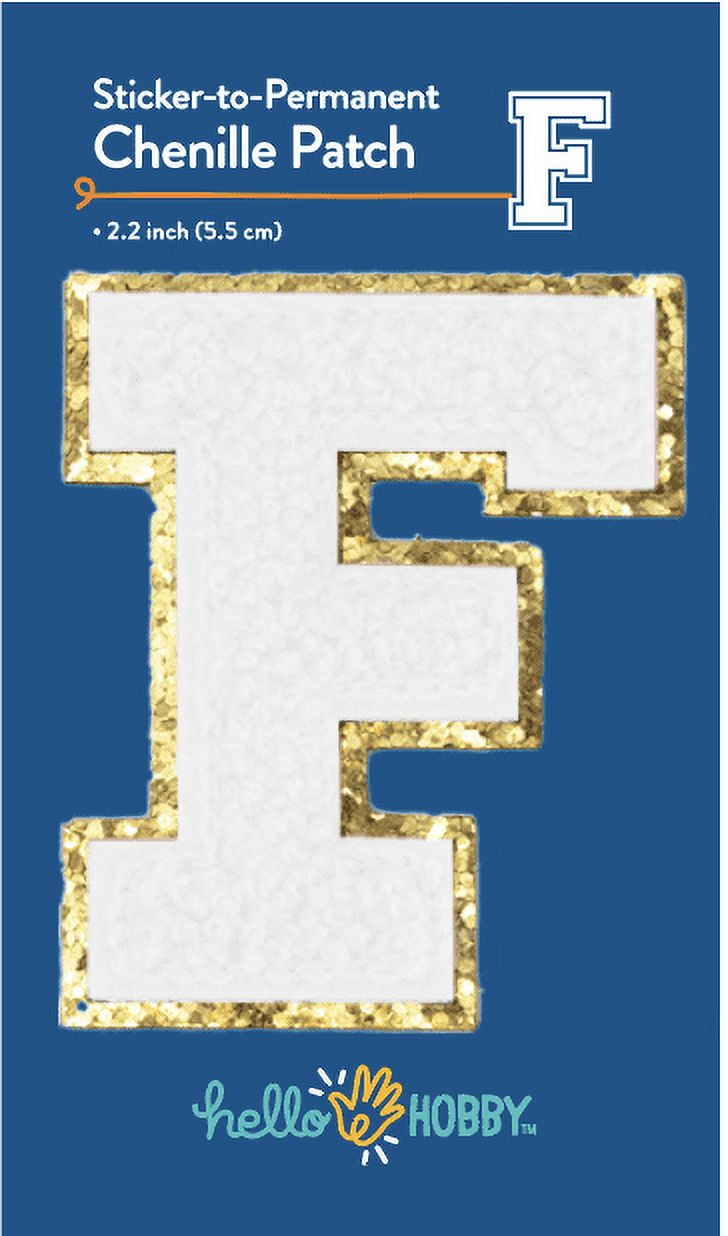(6 pack) Hello Hobby Chenille F White Patch