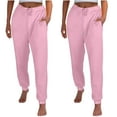 thumbnail image 1 of FAIWAD Womens Cinch Bottom Sweatpants 2PC High Waisted Drawstring Fleece Baggy Jogger Workout Trousers, 1 of 7