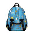 thumbnail image 3 of Football and Star Brightblue Pattern Cute School Backpack Bag for School with Padded Back and Adjustable Shoulder Straps 15.25"x11.5"x5.25", 3 of 5