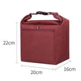 thumbnail image 4 of Bolsa de almuerzo aislada Bolsas de asas térmicas para adultos Bolsas de comestibles aisladas con bolsillo frontal Bolsas térmicas aisladas para picni Rojo Macarena Bolsas de almuerzo con aislamiento, 4 of 8