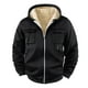thumbnail image 2 of Dolkfu Sudadera con capucha forrada para hombres, chaqueta sherpa de color sólido con capucha, abrigo a prueba de viento para hombres en invierno. XL, 2 of 7