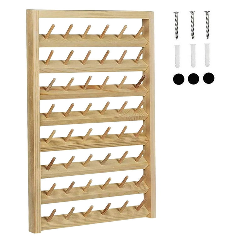 Sewing Thread Holder, 60 Spool Wooden Rack Organizer (15.7 x 12.6 x 4.9  In), PACK - King Soopers