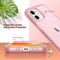thumbnail image 4 of HSHDLDF Compatible avec iPhone 12 Pro Case Glitter Clear, iPhone 12 Soft TPU Anti-Scratch & Shockproof Transparent Protective Phone Case Compatible with iPhone 12/iPhone 12 Pro 6.1 Pouces, Pink Glitte, 4 of 6