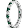 thumbnail image 5 of 14K White Gold Lab Grown Dia Si1/Si2 G H I & Cr Emerald Eternity Band (2 X 2.65) (Size 5.5) Made In India et0048-cem-070-55wlg, 5 of 5
