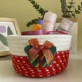 thumbnail image 5 of SHIMELE Rope Woven Storage Basket with Handles, Red Color, 16x16x10cm, Organizer for Toys, Books, Cloth, Living Room, Home Decor, 5 of 6