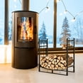 thumbnail image 2 of 30'' Firewood Rack W/ 4 Tool Set Kindling Holders, Indoor Outdoor Steel Fireplace Wood Organizer, Easy Set-up Log Storage Stacker for Stove, Fire Pit, 2 of 9