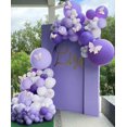 thumbnail image 4 of Kit de arco de globo morado, guirnalda de globos blancos y morados, suministros de decoración de látex para el día de San Valentín, día de la madre, cumpleaños, boda, fiesta, 4 of 4