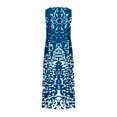 thumbnail image 4 of LOVZFMLL Robes Sans Manches pour Femmes et Col Rond en Lin Imprimé Longue Robe avec Poche, 4 of 5