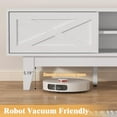 thumbnail image 5 of Wooden TV Stand for 55 65 70 inch TV, Long & Large TV Media Console Table with Storage Cabinets, Boho Farmhouse Entertainment Center for Living Room, Bedroom - White, 5 of 16