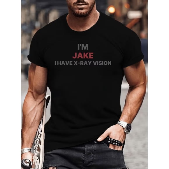Men's "I Have X-Ray Vision" Graphic Print T-Shirt, Summer Fashion Casual Short Sleeve Top, Men's Summer T-Shirt, X-Ray V