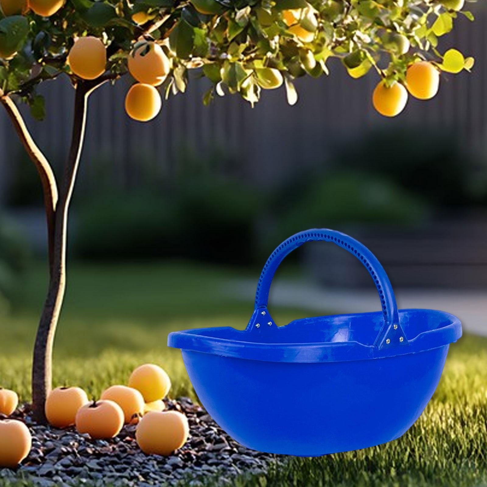 Miulika Garden Harvesting Basket, Picking Basket with Handle, Multipurpose Handheld Harvesting Tool for Lawn, Kitchen, Farm, Garden, Yard Blue