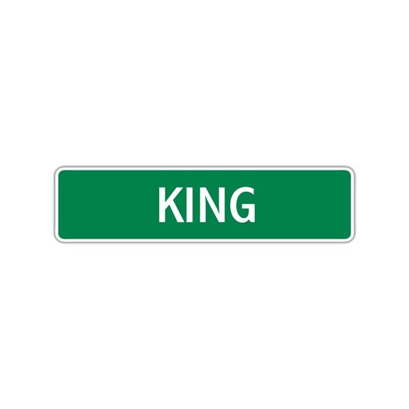 King Boys Letter Printed Plaque Decoration Label Indoor Outdoor Children Name Wall Novelty Aluminum Sign 4"x13.5"