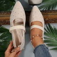 thumbnail image 3 of Fashion Pointed Toe Flat Slip On Casual Shoes With Rhinestone Comfortable Loafers, 3 of 6
