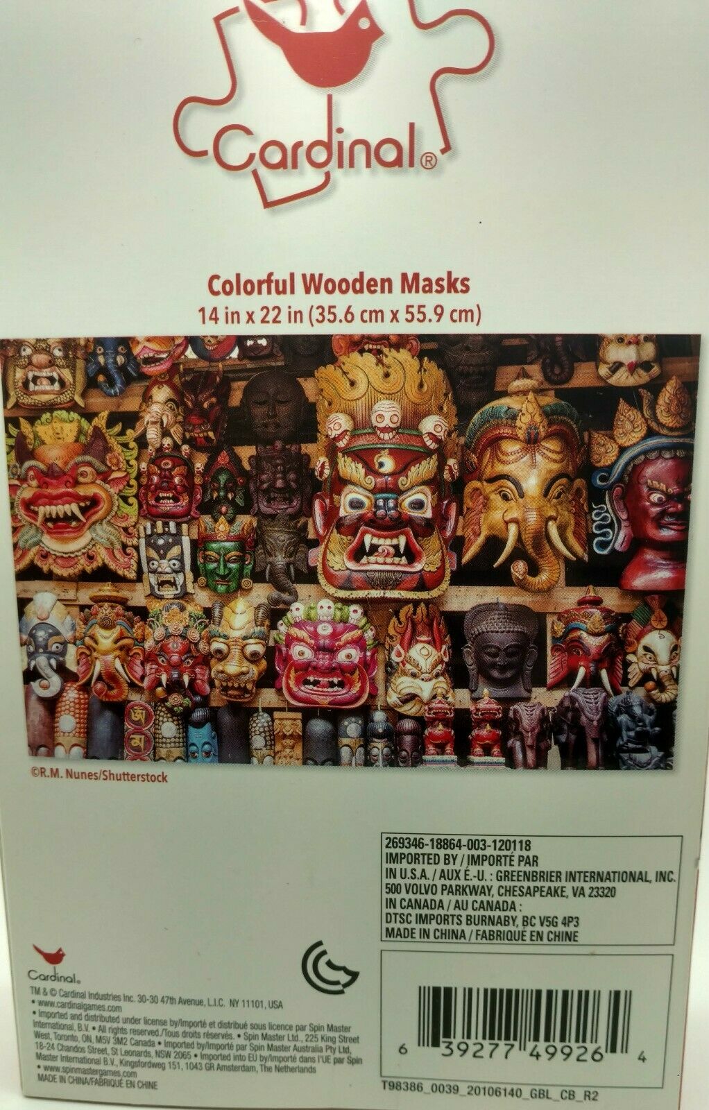 Cardinal Jigsaw Puzzles for Adults Kids 1000 Pcs 14Inchx 22InchColorful Wooden Masks - image 2 of 2