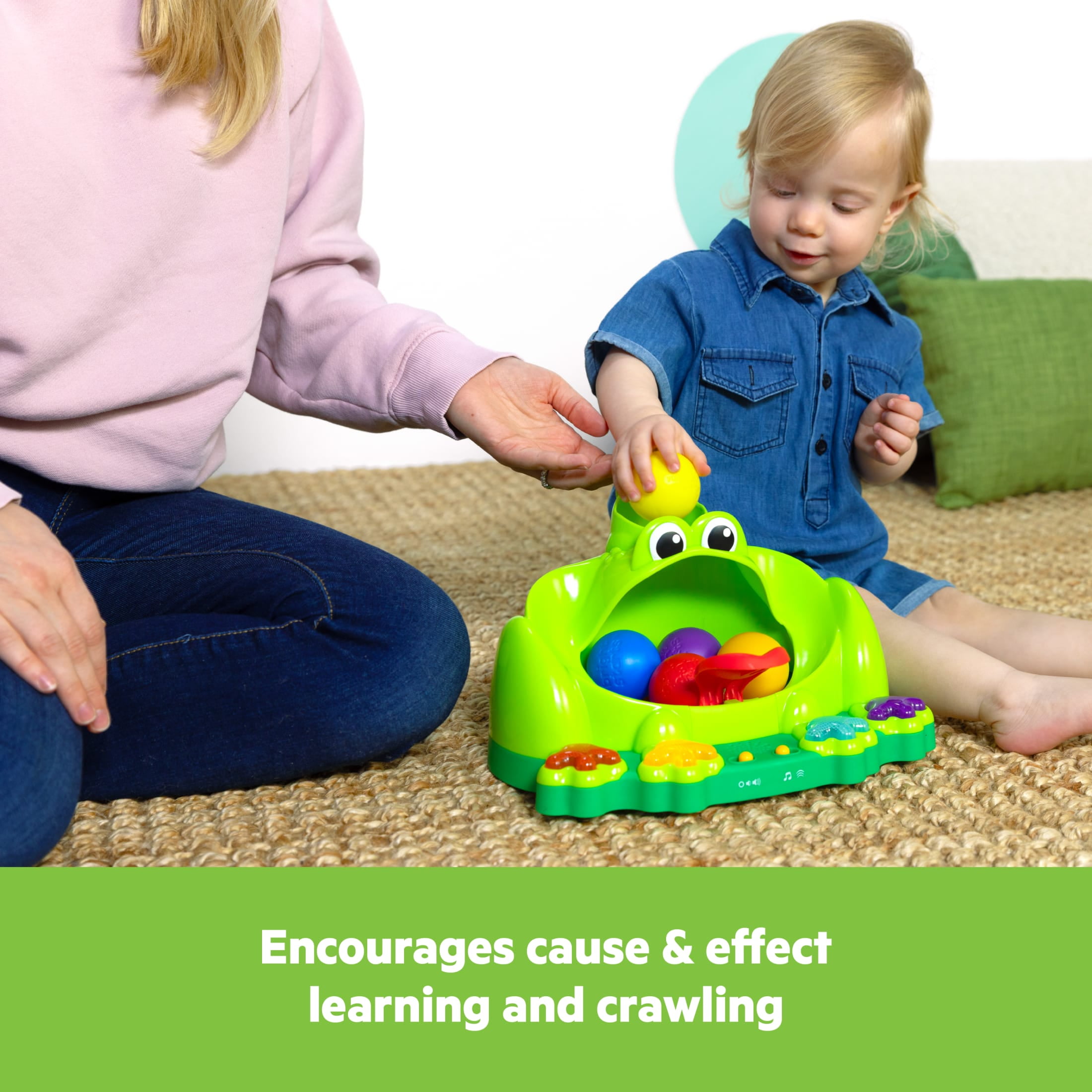 Bright Starts Poppin' Ball Frog Ball Play Toy, Unisex, Infant