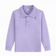 thumbnail image 5 of NIEWTR Boys Long Sleeve Polo Shirt Kids Casual Lightweight Collared School Uniform Shirts（A01-Purple,2-3 Years), 5 of 5