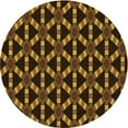 thumbnail image 1 of Ahgly Company Machine Washable Indoor Round Transitional Black Brown Area Rugs, 6' Round, 1 of 7