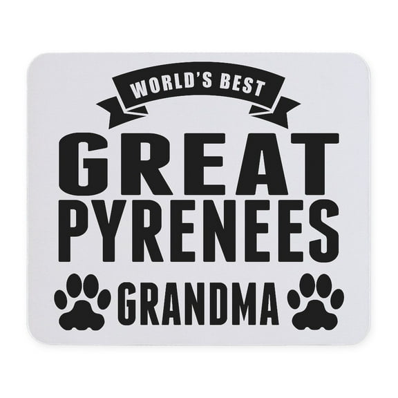 CafePress - Worlds Best Great Pyrenees Grandma Mousepad - Non-slip Rubber Mousepad, Gaming Mouse Pad