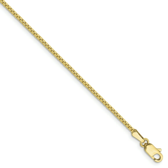 10k Yellow Gold 1.3mm Box Chain Anklet Ankle Bracelet