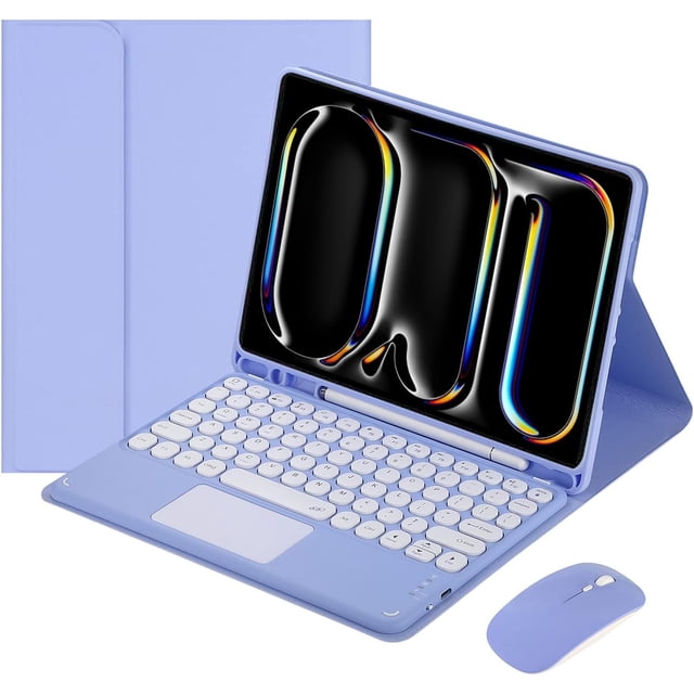 Funda con teclado táctil para iPad Pro de 11 pulgadas (M4) de 5.ª generación 2024, con ratón - Teclado Bluetooth táctil magnéticamente desmontable