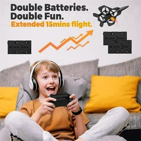 UNO1RC NM55590 F-22 Raptor Remote Control Jet Plane Stunt Mini Drone for Adults & Kids