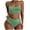 Army Green Bikini Clearance, variant on BSDJILFG Cute Bikinis for Women Seamless Ribbed Knit Bikini Top Soft Cup Padded Tank Bra High Waisted Underwear Bottom