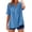 27# Blue, variant on Cotton Linen Shirts for Women 2026 Summer Short Sleeve V Neck Button Down Tops Dressy Casual Oversized Tshirts Coffee S