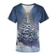 thumbnail image 4 of Fiudx Ofertas Flash Del Día Tops de Mujer Tops de Manga Corta con Cuello En V Estampado de Uniforme de Trabajo con Blusa de Bolsillo, 4 of 4