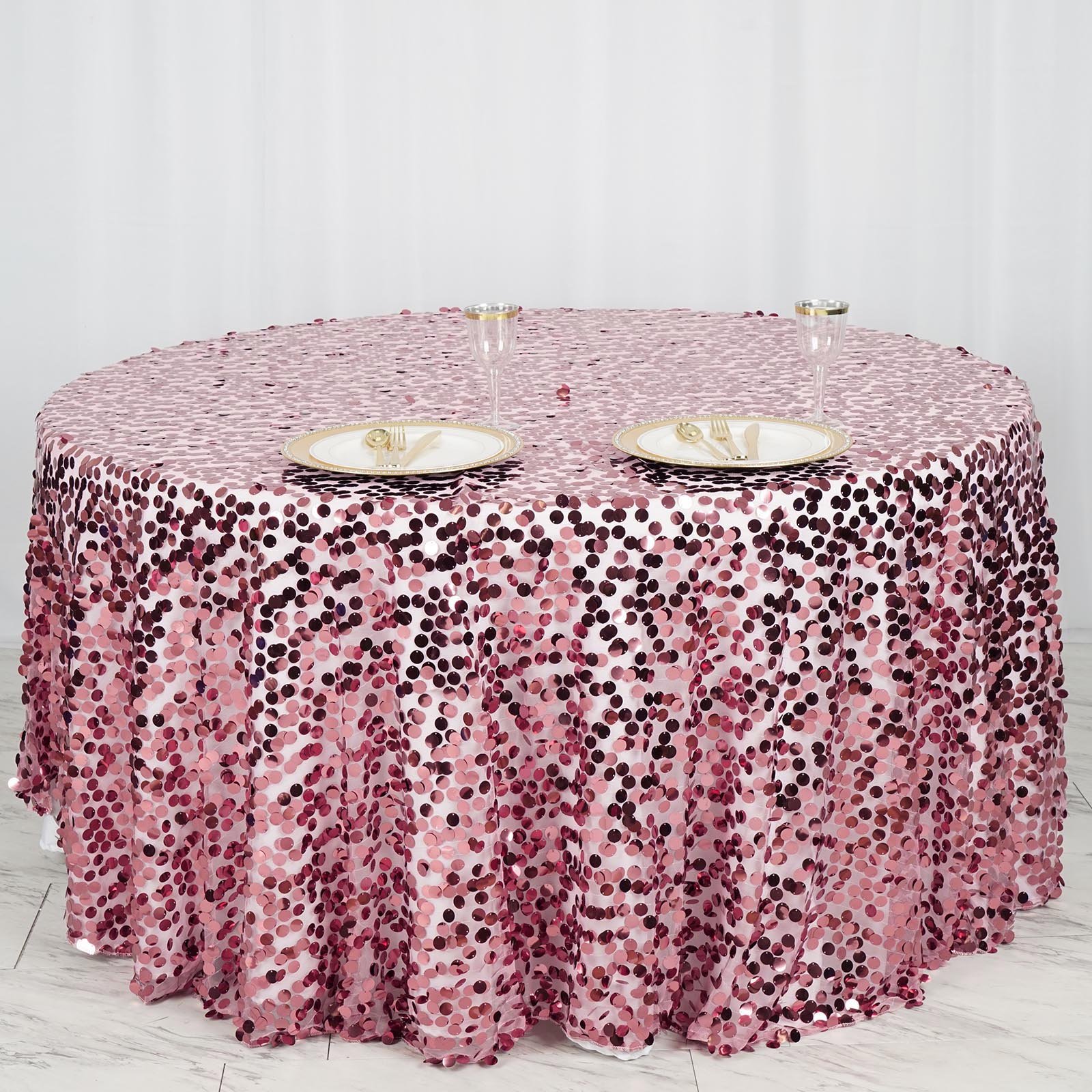 Efavormart 120" Big Payette Sequin Round Tablecloth For Wedding Banquet